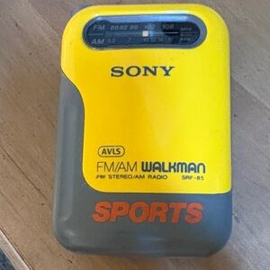 Vintage Sony Walkman Sports Yellow and Gray
